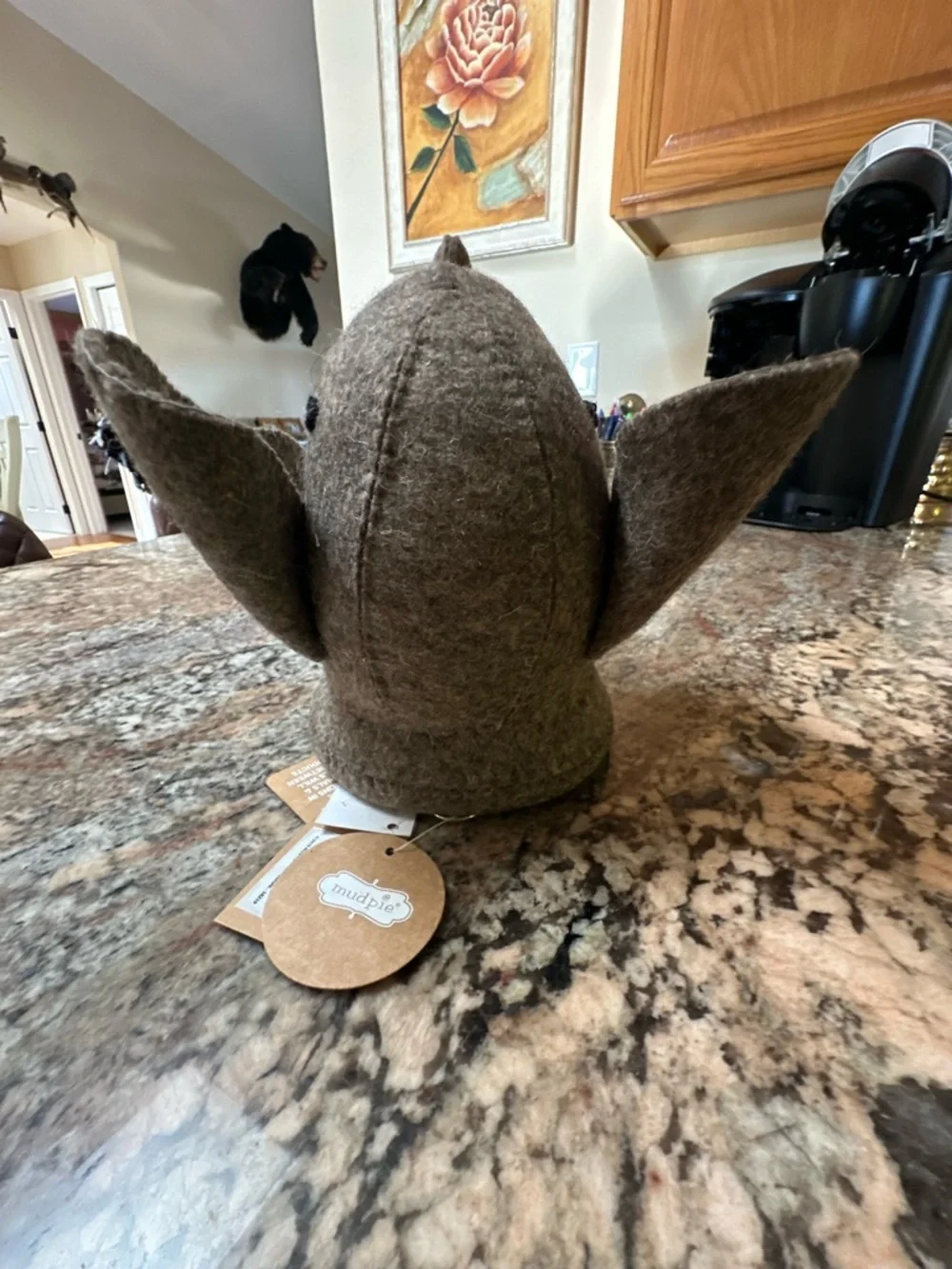 Mudpie Brown Felt Elephant Head Wall Nursery Mount
